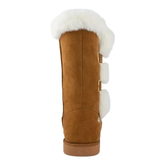 Juicy Couture Women's Koded Faux Fur Winter Boots Brown Size 8