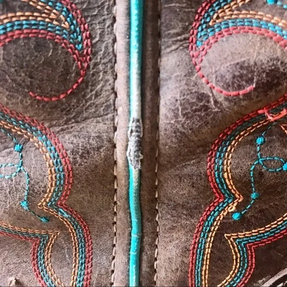JUSTIN Boots Raya Gypsy Western Cowboy Brown Turquoise Leather