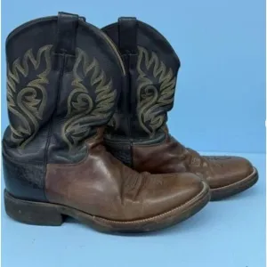 Justin Tekno Crepe Brown and Black Boots Size 11 b Cowboy/Work Boots