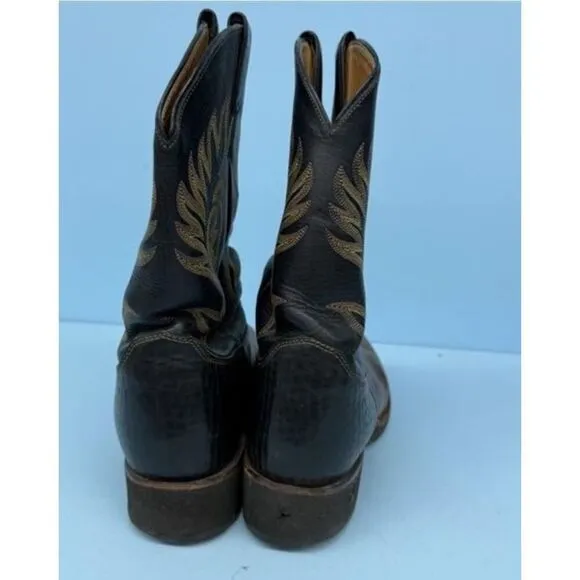 Justin Tekno Crepe Brown and Black Boots Size 11 b Cowboy/Work Boots