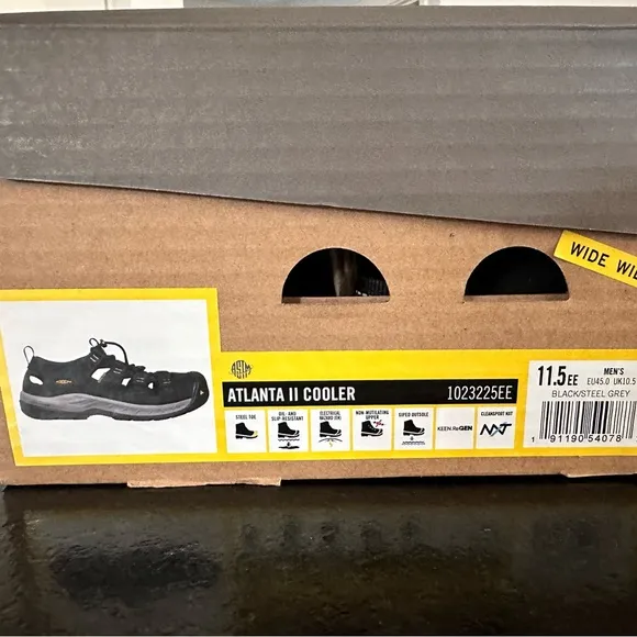 Keen Black Steel Toe Sandals Nwt 11.5 Wide