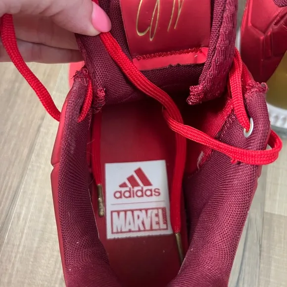 Kids Red Basketball Shoes - Adidas Marvel x Harden - Iron Man Special edition