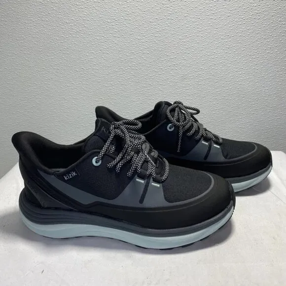 Kizik London Low Top Sneakers Women’s Size 8 Black Mesh Slip-On Comfort –