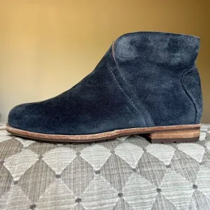 Kork-Ease Balsa Navy Gray Suede Leather Ankle Boots w/ Side Zipper Women’s 6