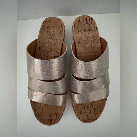Kork-Ease Menzie Women's Slide Wedge Sandals Metallic Bronze Size 7