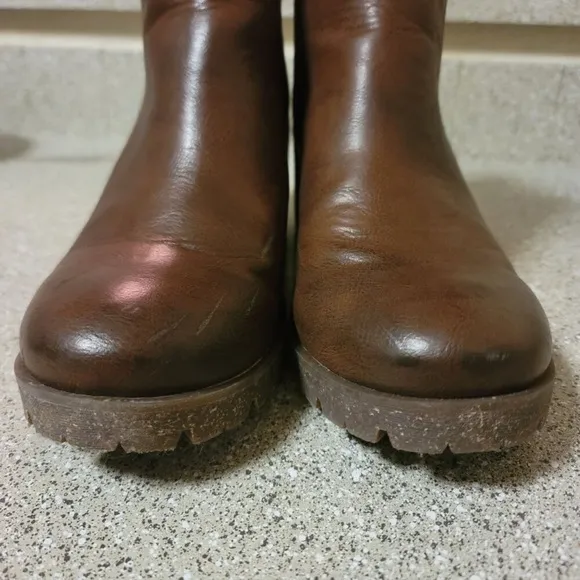 KORKS Elsie Bootie Brown Leather Block Heel Ankle Boots Sz 10 NEW!