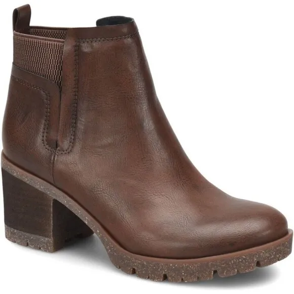 KORKS Elsie Bootie Brown Leather Block Heel Ankle Boots Sz 10 NEW!