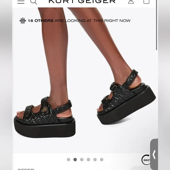 Kurt Geiger Black Platform Sandals Orson Pump Sandal