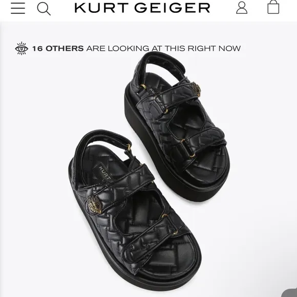 Kurt Geiger Black Platform Sandals Orson Pump Sandal