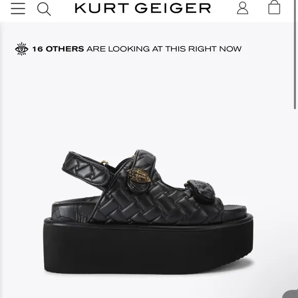 Kurt Geiger Black Platform Sandals Orson Pump Sandal