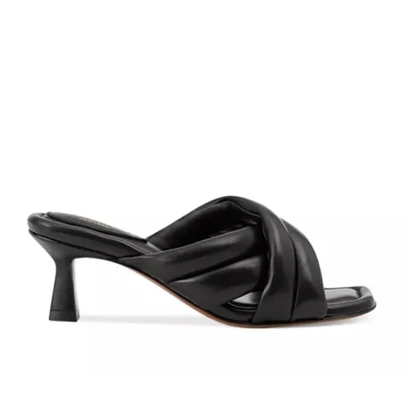 Lafayette 148 New York Clarette Mule Sandals in Black, EXCELLENT, Size 36.5