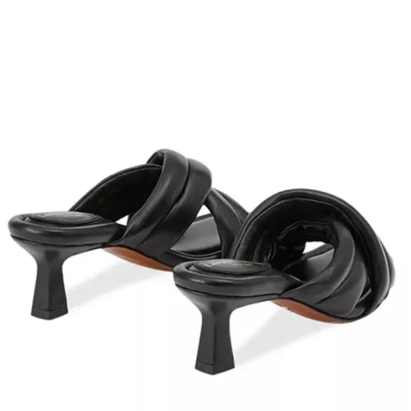 Lafayette 148 New York Clarette Mule Sandals in Black, EXCELLENT, Size 36.5