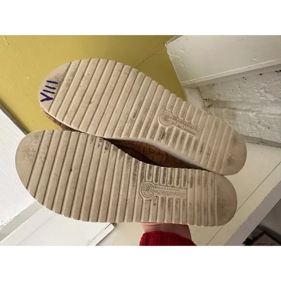 L'Amour Des Pieds AHLINA Cork Platform Toe Loop Sandals Slides sz 6