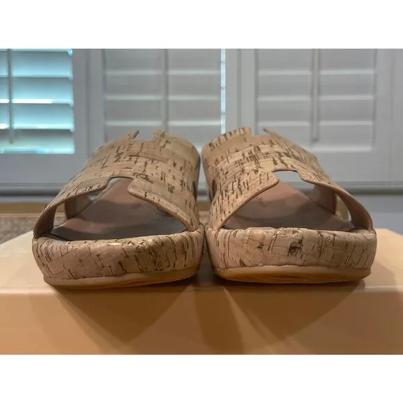 L'Amour Des Pieds LDP Catiana Cork Sandals Natura/Gold Cork Textile Size 9 NIB