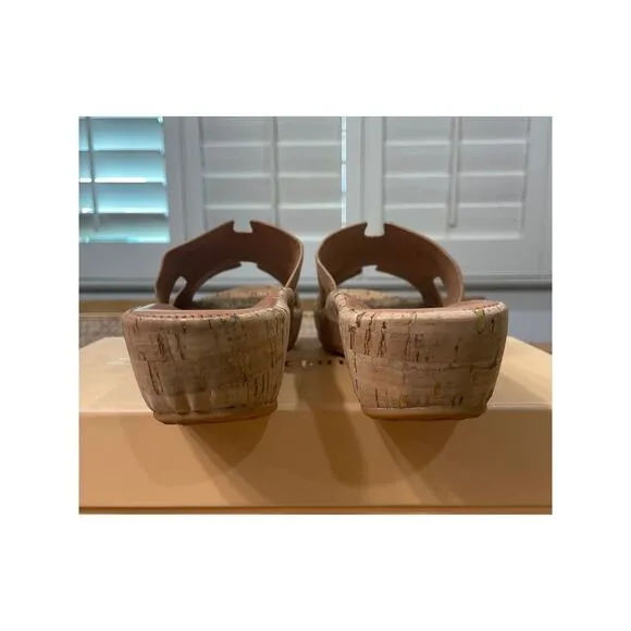 L'Amour Des Pieds LDP Catiana Cork Sandals Natura/Gold Cork Textile Size 9 NIB