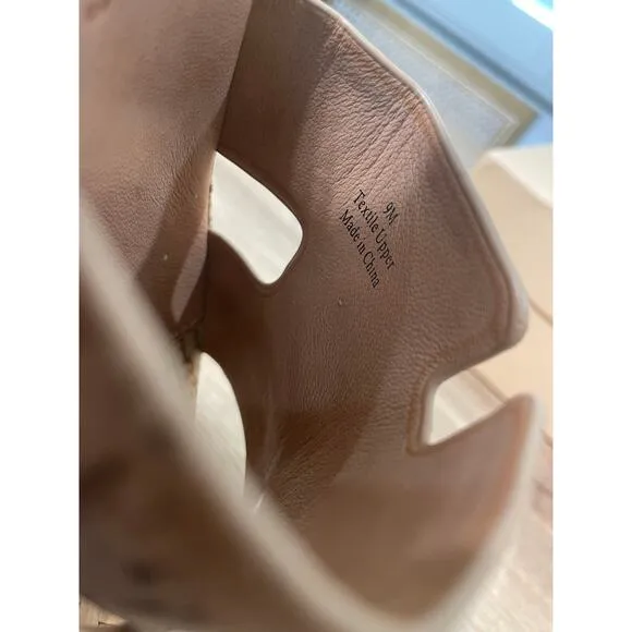 L'Amour Des Pieds LDP Catiana Cork Sandals Natura/Gold Cork Textile Size 9 NIB