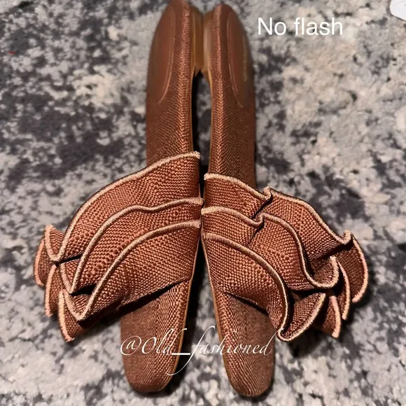 LARROUDÉ Ivy Ruffle Flat Sandals - Price Firm