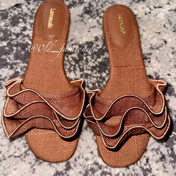 LARROUDÉ Ivy Ruffle Flat Sandals - Price Firm