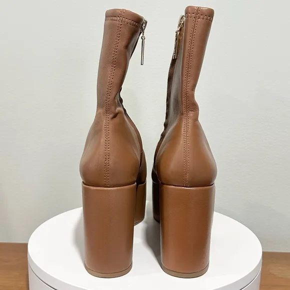 🌹LARROUDE🌹 Miso Platform Boot In Caramel Stretch Leather Size: 9
