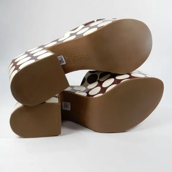 Larroude Miso Platform Mules Sandals Size 6 Polka Dot Patent Leather NEW $315
