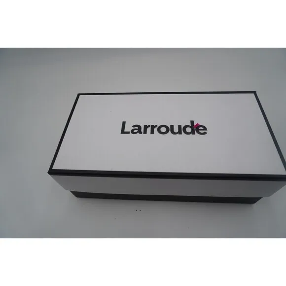 LARROUDE VIVI LUCITE HI MULE SQUARE-TOE TRANSPARENT ELEGANT LEATHER SLIDE SIZE 9