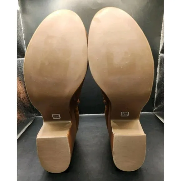 Larroude Womens Miso Caramel Platform Boots Size 9 Stretch Leather