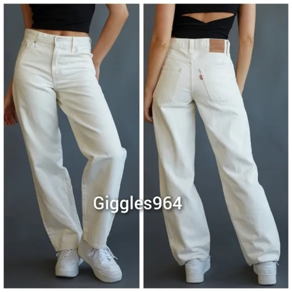 Levi's Baggy Dad Jeans Barely Freezing White