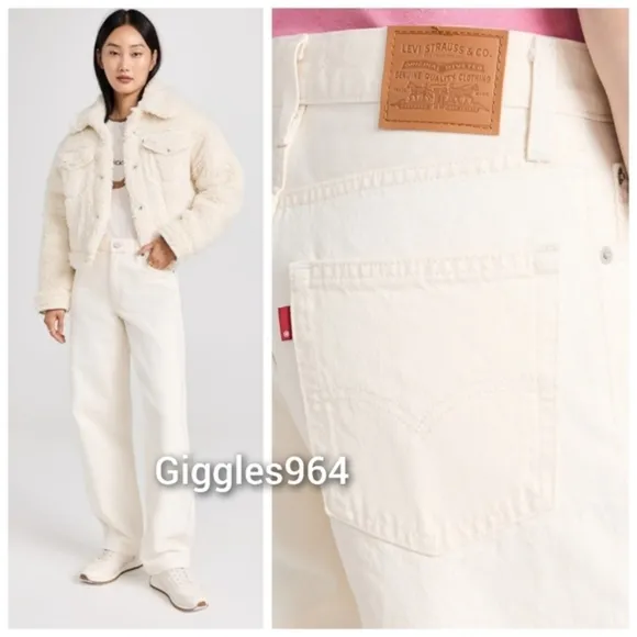 Levi's Baggy Dad Jeans Barely Freezing White