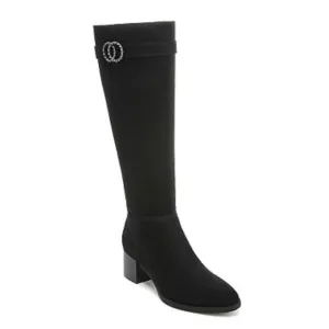 LIFE STRIDE “DARING” BLACK ECO- MICROSUEDE WIDE CALF TALL RIDING BOOTS. NWT&amp;B.🆕