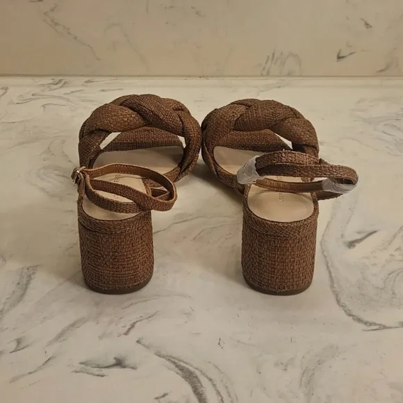 Loeffler Randall 'Avril' Braided Sandals Brown Raffia Womens 6 B MSRP $350