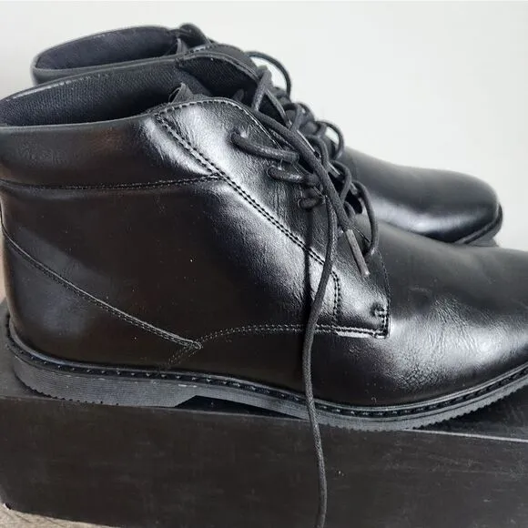 LONDON FOG MEN'S BOOTS BLACK COLOR SIZE 11,5 COMFORTABLE SHOES.