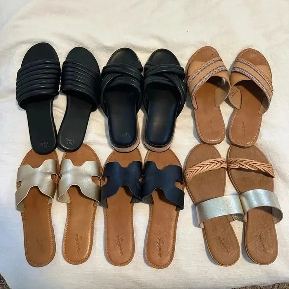 Lot of 6! Women’s Sandals Universal Thread / Time &amp; Tru size 9-10