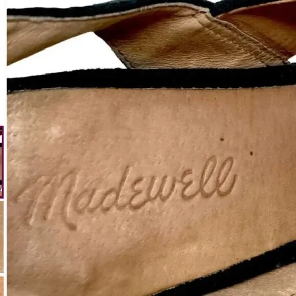 Madewell Black Suede Strappy Octavia Sandals - Size 8