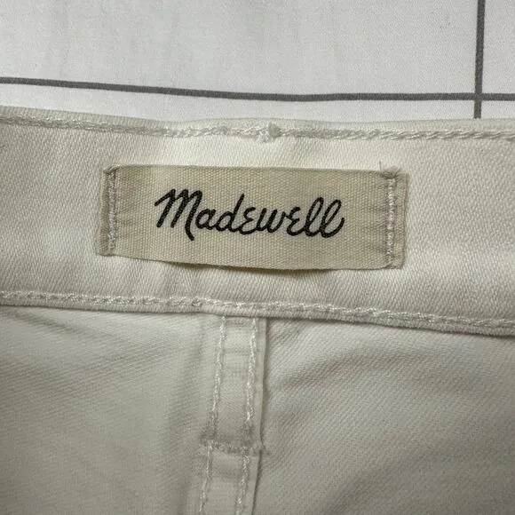Madewell Jeans Womens 26 White 9” High Rise Skinny Crop Distressed Deconstructed
