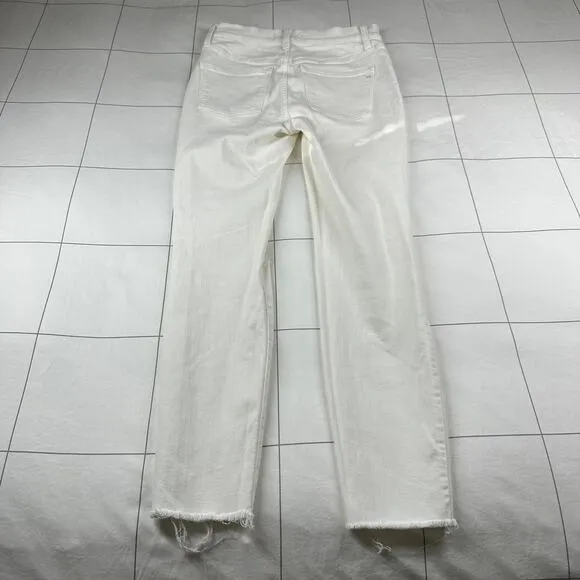 Madewell Jeans Womens 26 White 9” High Rise Skinny Crop Distressed Deconstructed