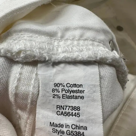 Madewell Jeans Womens 26 White 9” High Rise Skinny Crop Distressed Deconstructed