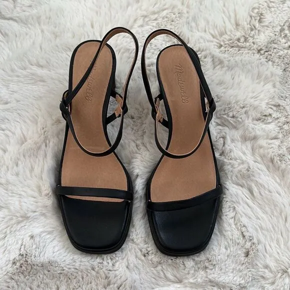 Madewell The Cherelle Slingback Heeled Sandal Black Size 8.5