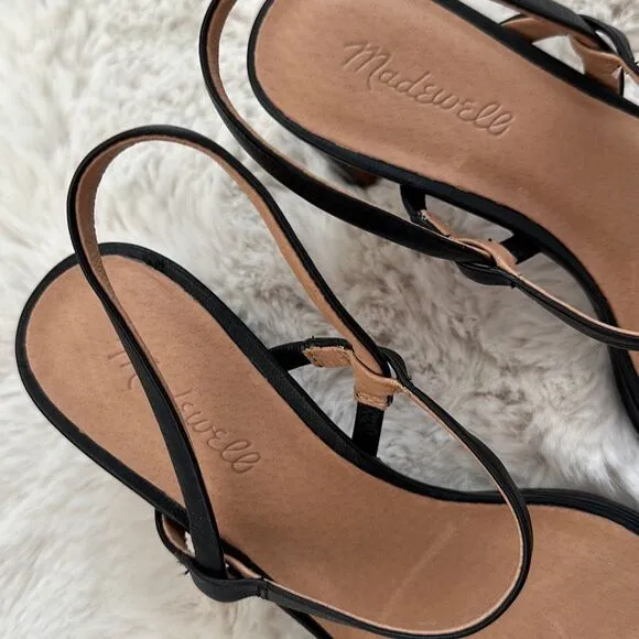 Madewell The Cherelle Slingback Heeled Sandal Black Size 8.5