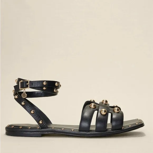 Maje Studded Leather Sandals
