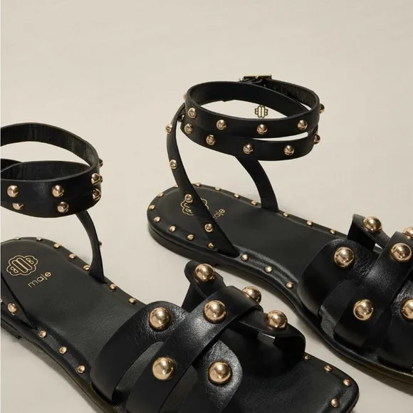 Maje Studded Leather Sandals