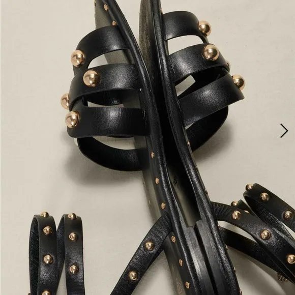 Maje Studded Leather Sandals