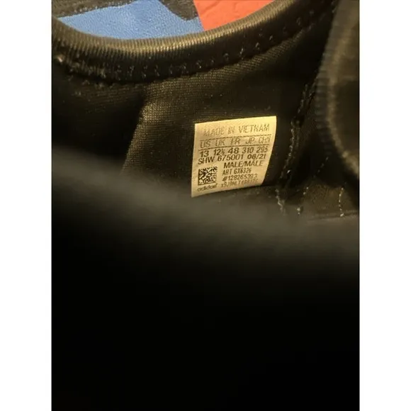 Men Adidas NMD_R1 V2 Black/Blue 'Logo Patch - Team Power Red' GX6326‎ Size 13