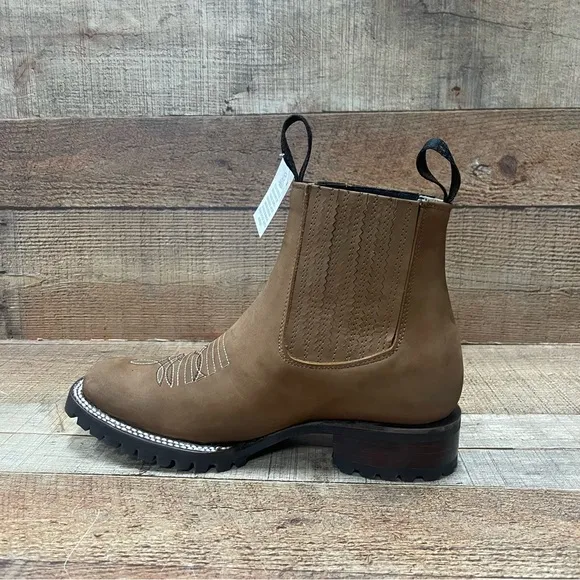 Men's Leather Western Cowboy Half Boot Cinnamon Rodeo Botin Canela Diego’s 816