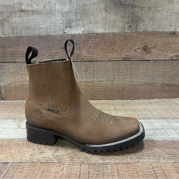 Men's Leather Western Cowboy Half Boot Cinnamon Rodeo Botin Canela Diego’s 816