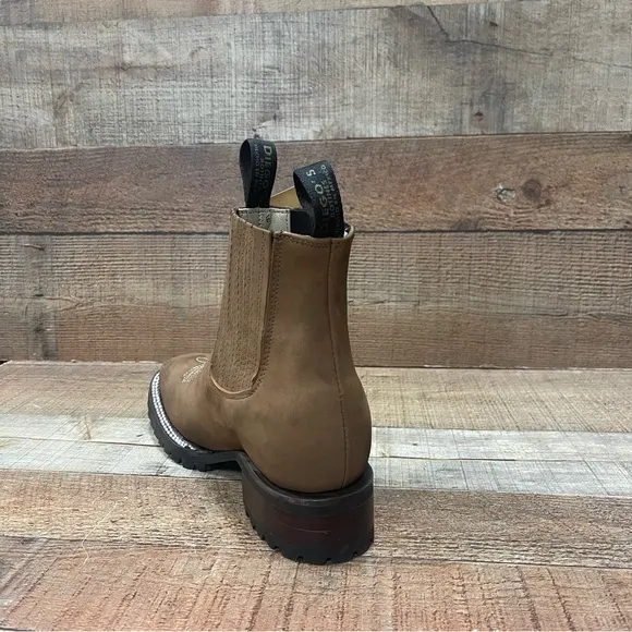 Men's Leather Western Cowboy Half Boot Cinnamon Rodeo Botin Canela Diego’s 816