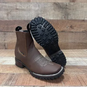 Men's Leather Western Cowboy Half Boot crazy oak Rodeo Botin roble Diego’s 813