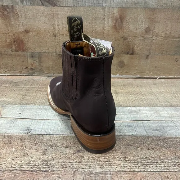 Men's Leather Western Cowboy Half Boot oleobuck moka Rodeo Botin moka 712