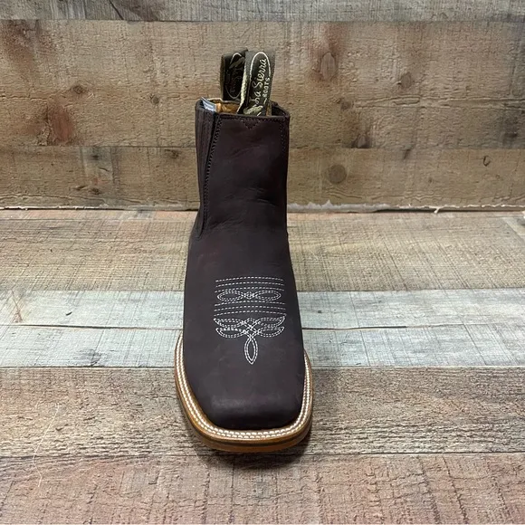 Men's Leather Western Cowboy Half Boot oleobuck moka Rodeo Botin moka 712