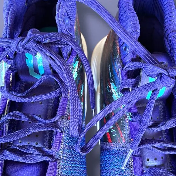 Men's Sz 9.5 ADIDAS Dame 5 GCA 'Blue Purple' Basketball Sneakers Excellent Shape