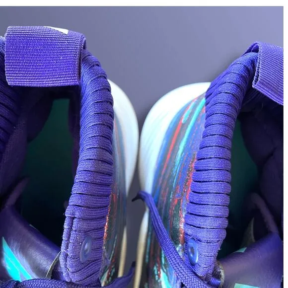 Men's Sz 9.5 ADIDAS Dame 5 GCA 'Blue Purple' Basketball Sneakers Excellent Shape
